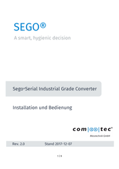 Comcotec SegoSerial Industrial Grade Converter Installation Und Bedienung