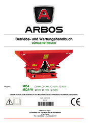 ARBOS MCA-W 800 Betriebs- Und Wartungshandbuch