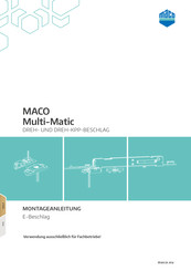 maco Multi-Matic E Serie Montageanleitung