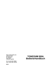 Polar TONEOHM 550A Bedienerhandbuch