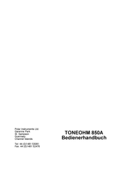 Polar TONEOHM 850A Bedienerhandbuch