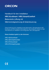 Orcon HRC-Smartcomfort-Serie Handbuch Für Den Installateur