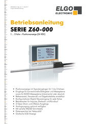 ELGO Electronic Z60-000-Serie Betriebsanleitung