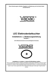 Vapac VAPANET LEC09 Installations- Und Bedienungsanleitung