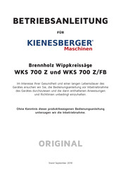 Kienesberger WKS 700 Z/FB Betriebsanleitung