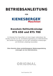 Kienesberger RTS 650 Betriebsanleitung