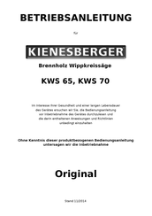 Kienesberger KWS 70 Betriebsanleitung