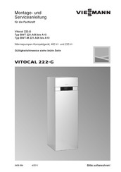 Viessmann Vitocal 222-G Typ BWT 221.A10 Montage- Und Serviceanleitung