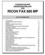 Ricoh 880 MP Kurzanleitung