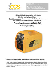 CGS Instruments CR-800-EC Bedienungsanleitung