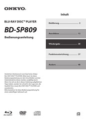 Onkyo BD-SP809 Bedienungsanleitung