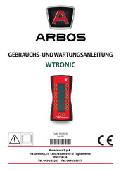 Matermacc ARBOS WTRONIC Gebrauchs- Und Wartungsanleitung