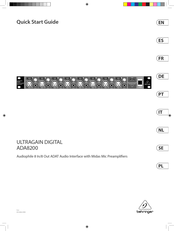 Behringer Ultragain Digital ADA8200 Schnellstartanleitung