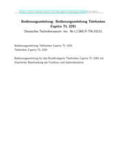 Telefunken Caprice TL 3291 Bedienungsanleitung