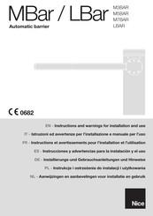 Nice LBAR Installierungs-Und Gebrauchsanleitungen Und Hinweise