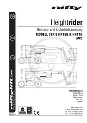 Nifty Heightrider HR17N MK4 Serie Betriebs- Und Sicherheitsanleitung