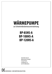 Weinmann BP-100 Bedienungs- Und Wartungsanleitung