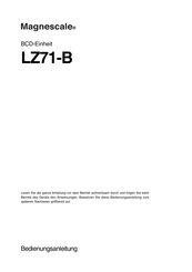 Magnescale LZ71-Serie Bedienungsanleitung