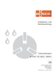 Busch R 5 RA Installation Und Betriebsanleitung