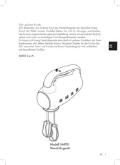 Smeg HMF01 Gebrauchsanweisung