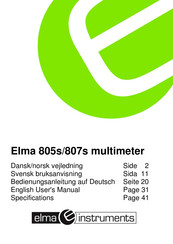 Elma Instruments 805s Bedienungsanleitung