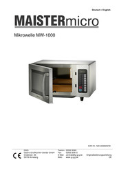 MAISTERmicro MW-1000 Original Bedienungsanleitung