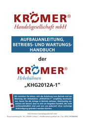 Kromer KHG2012A-1 Aufbauanleitung, Betriebs- Und Wartungshandbuch