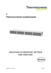 Thermoscreens T1500A Anleitung Zu Montage, Betrieb Und Wartung