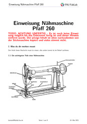 Pfaff Automatic 260 Einweisung