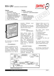 BMC MA-UNI Benutzungshinweise