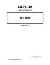 Adam Equipment QBW-Serie Bedienungsanleitung