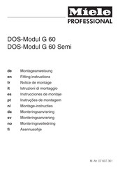 Miele professional DOS G 60/1 Montageanweisung