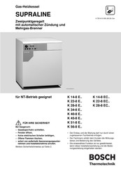 Bosch Thermotechnik SUPRALINE K 51-8 E Betriebsanleitung