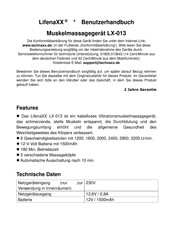 Technaxx LifenaXX Compact LX-013 Benutzerhandbuch