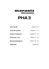 Marantz professional PHA 3 Benutzerhandbuch