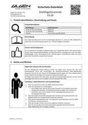 GILGEN FD 20 Technisches Sicherheitsdatenblatt