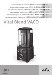 eta Vital Blend VACO Bedienungsanleitung