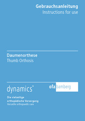 Ofa Bamberg dynamics Daumenorthese Gebrauchsanleitung