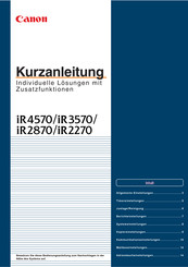 Canon iR 3570 Kurzanleitung