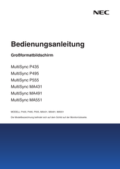 NEC MultiSync MA491 Bedienungsanleitung
