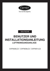Carrier CAFN026LC2 Benutzer- Und Installationsanleitung