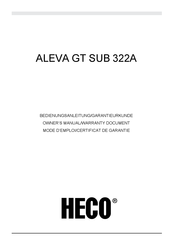 Heco Aleva GT sub 322a Bedienungsanleitung, Garantie