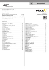 SSP HOLDX RS2 Betriebsanleitung