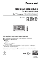 Panasonic PT-RZ21KD Bedienungsanleitung, Funktionsanleitung