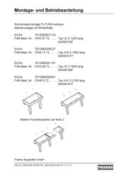 Franke FUTURA exklusiv SANW240F Montage- Und Betriebsanleitung