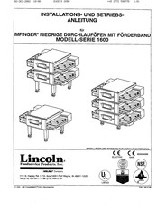 Welbilt Lincoln Foodservice Products IMPINGER 1655 Installation Und Betriebsanleitung