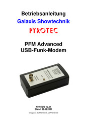 GALAXIS SHOWTECHNIK PYROTEC PFM Advanced Betriebsanleitung
