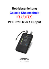 GALAXIS SHOWTECHNIK PYROTEC PFE Profi Midi 1 Output Betriebsanleitung