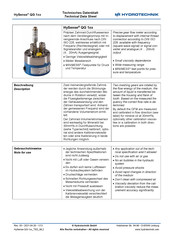 Hydrotechnik HySense QG 1 Serie Technisches Datenblatt