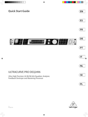 Behringer ULTRACURVE PRO DEQ2496 Schnellstartanleitung